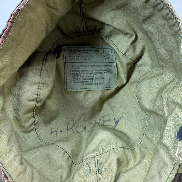 US Military Woodland Camo Army Hot Weather Hat Cap Size 6 7/8 | SP0100-99-D-CA82 - Picture 5 of 10